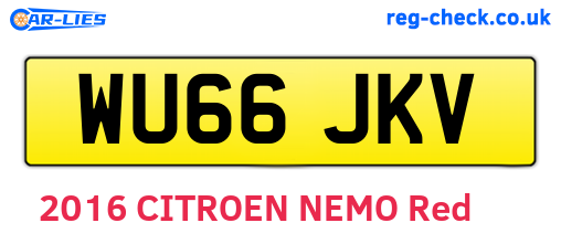 WU66JKV are the vehicle registration plates.