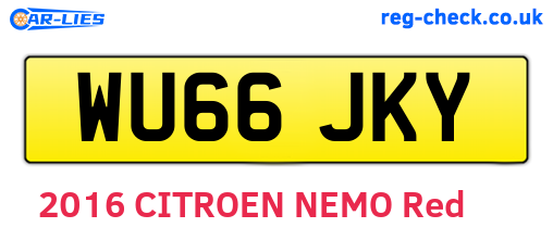 WU66JKY are the vehicle registration plates.