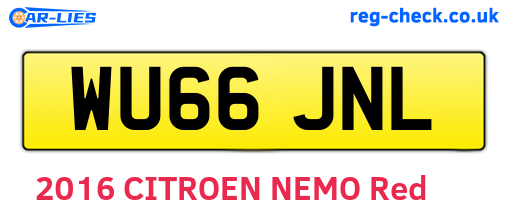 WU66JNL are the vehicle registration plates.