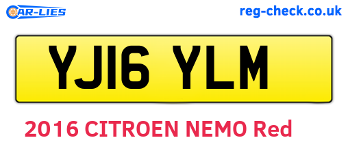 YJ16YLM are the vehicle registration plates.