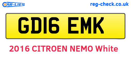 GD16EMK are the vehicle registration plates.