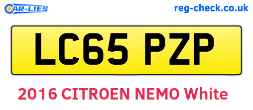 LC65PZP are the vehicle registration plates.
