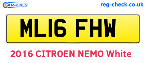 ML16FHW are the vehicle registration plates.