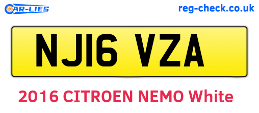 NJ16VZA are the vehicle registration plates.