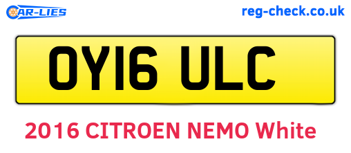 OY16ULC are the vehicle registration plates.