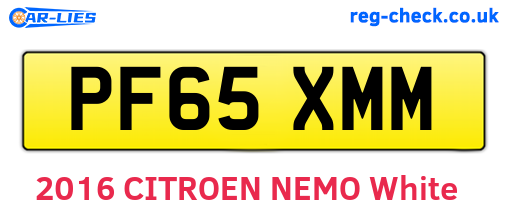 PF65XMM are the vehicle registration plates.
