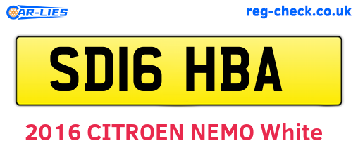 SD16HBA are the vehicle registration plates.
