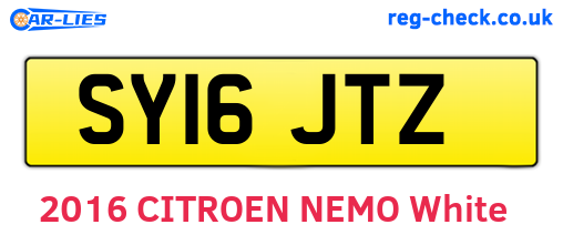 SY16JTZ are the vehicle registration plates.