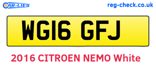 WG16GFJ are the vehicle registration plates.