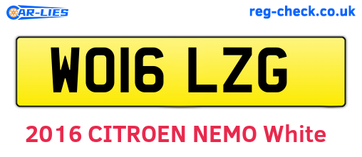 WO16LZG are the vehicle registration plates.