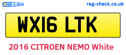 WX16LTK are the vehicle registration plates.