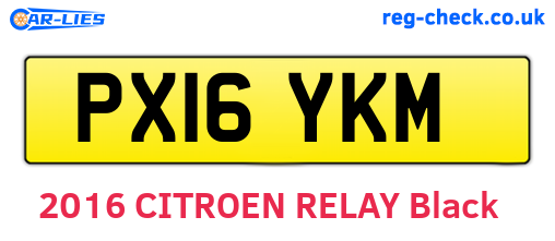PX16YKM are the vehicle registration plates.