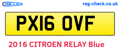 PX16OVF are the vehicle registration plates.