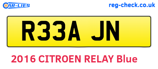 R33AJN are the vehicle registration plates.
