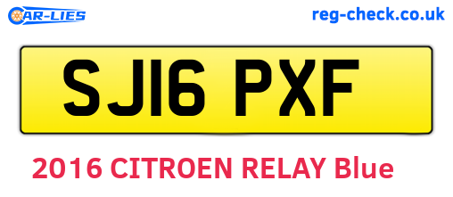 SJ16PXF are the vehicle registration plates.