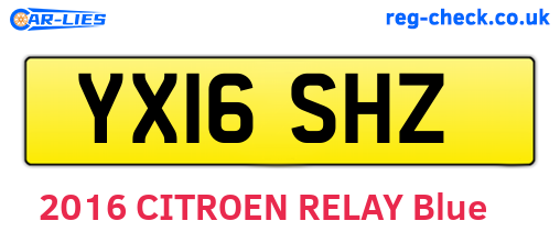 YX16SHZ are the vehicle registration plates.