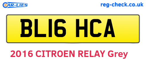 BL16HCA are the vehicle registration plates.