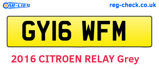 GY16WFM are the vehicle registration plates.