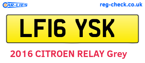 LF16YSK are the vehicle registration plates.