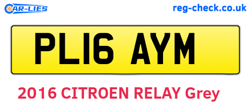 PL16AYM are the vehicle registration plates.