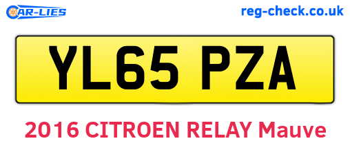 YL65PZA are the vehicle registration plates.