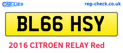 BL66HSY are the vehicle registration plates.