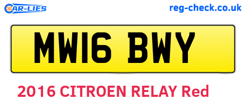 MW16BWY are the vehicle registration plates.