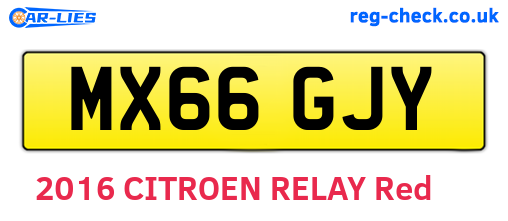 MX66GJY are the vehicle registration plates.