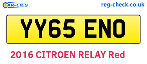 YY65ENO are the vehicle registration plates.