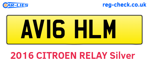 AV16HLM are the vehicle registration plates.