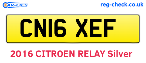 CN16XEF are the vehicle registration plates.
