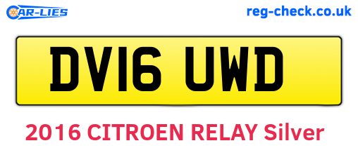 DV16UWD are the vehicle registration plates.
