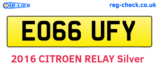 EO66UFY are the vehicle registration plates.