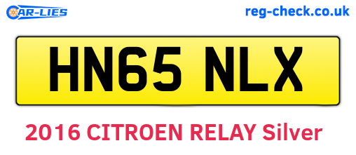 HN65NLX are the vehicle registration plates.