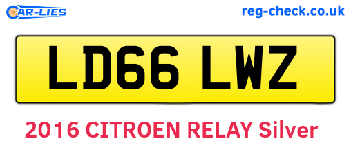 LD66LWZ are the vehicle registration plates.