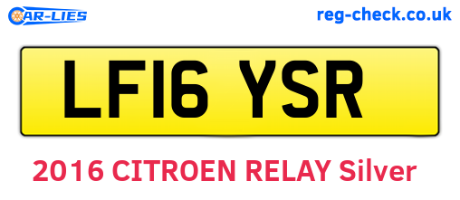 LF16YSR are the vehicle registration plates.