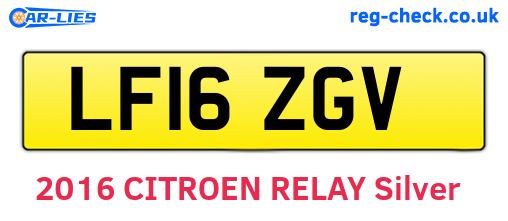 LF16ZGV are the vehicle registration plates.