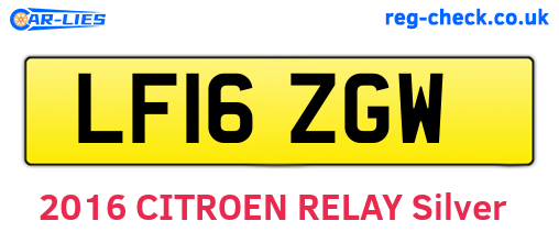 LF16ZGW are the vehicle registration plates.