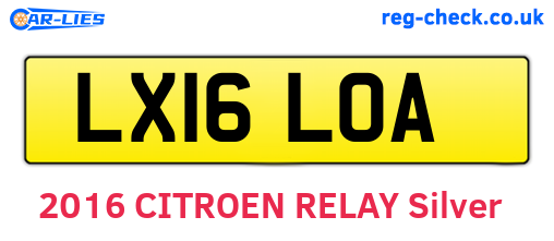 LX16LOA are the vehicle registration plates.