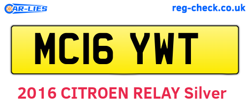MC16YWT are the vehicle registration plates.