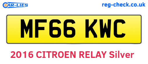 MF66KWC are the vehicle registration plates.