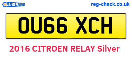 OU66XCH are the vehicle registration plates.