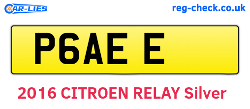 P6AEE are the vehicle registration plates.