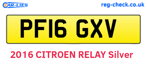 PF16GXV are the vehicle registration plates.