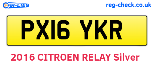 PX16YKR are the vehicle registration plates.