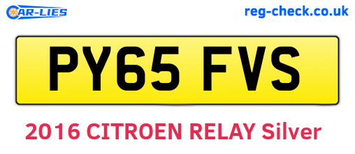 PY65FVS are the vehicle registration plates.
