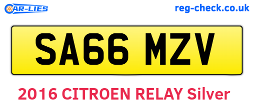 SA66MZV are the vehicle registration plates.