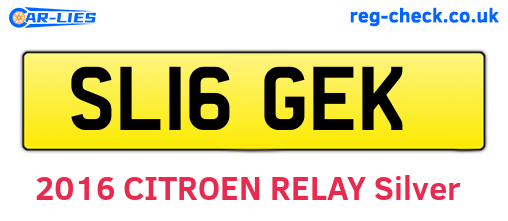 SL16GEK are the vehicle registration plates.