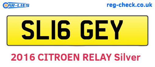 SL16GEY are the vehicle registration plates.