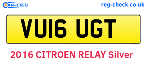 VU16UGT are the vehicle registration plates.